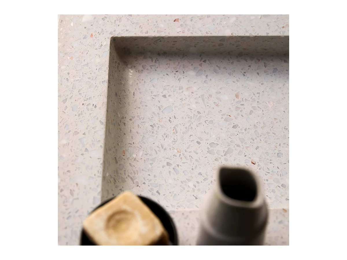 Mobile per il Bagno in legno di noce massello e terrazzo premium Moon Edgar 80