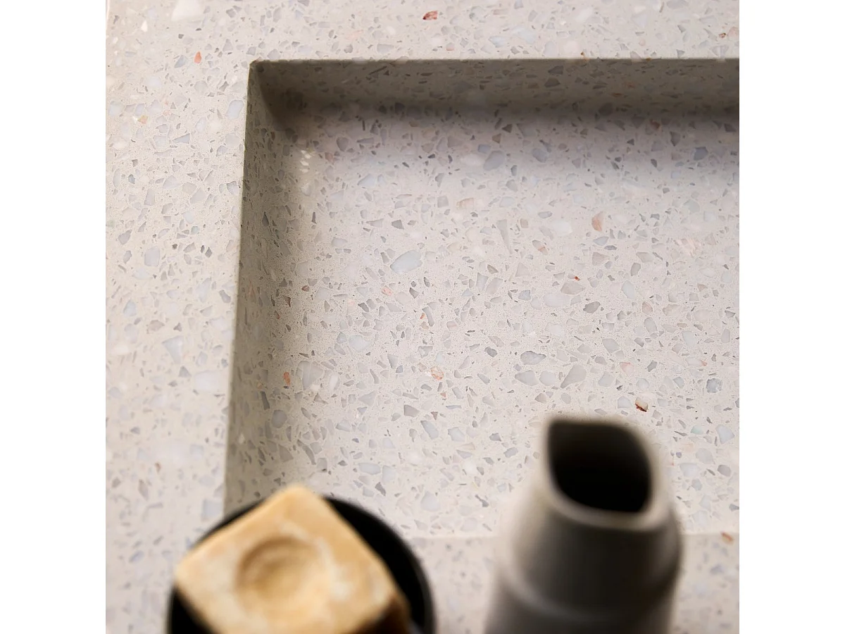 Mobile per il Bagno in legno di noce massello e terrazzo premium Moon Edgar 80