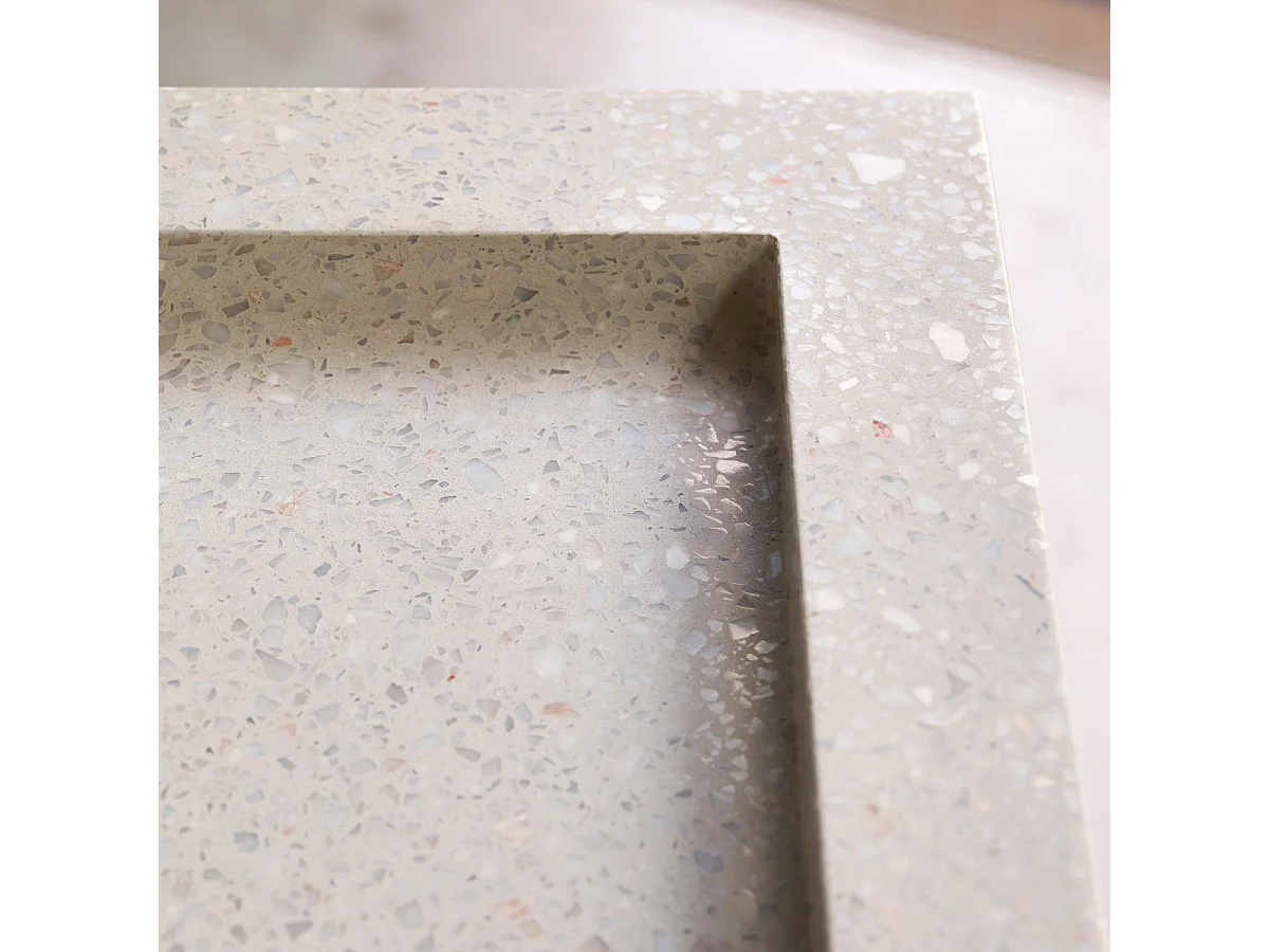 Mobile per il Bagno in legno di noce massello e terrazzo premium Moon Edgar 80