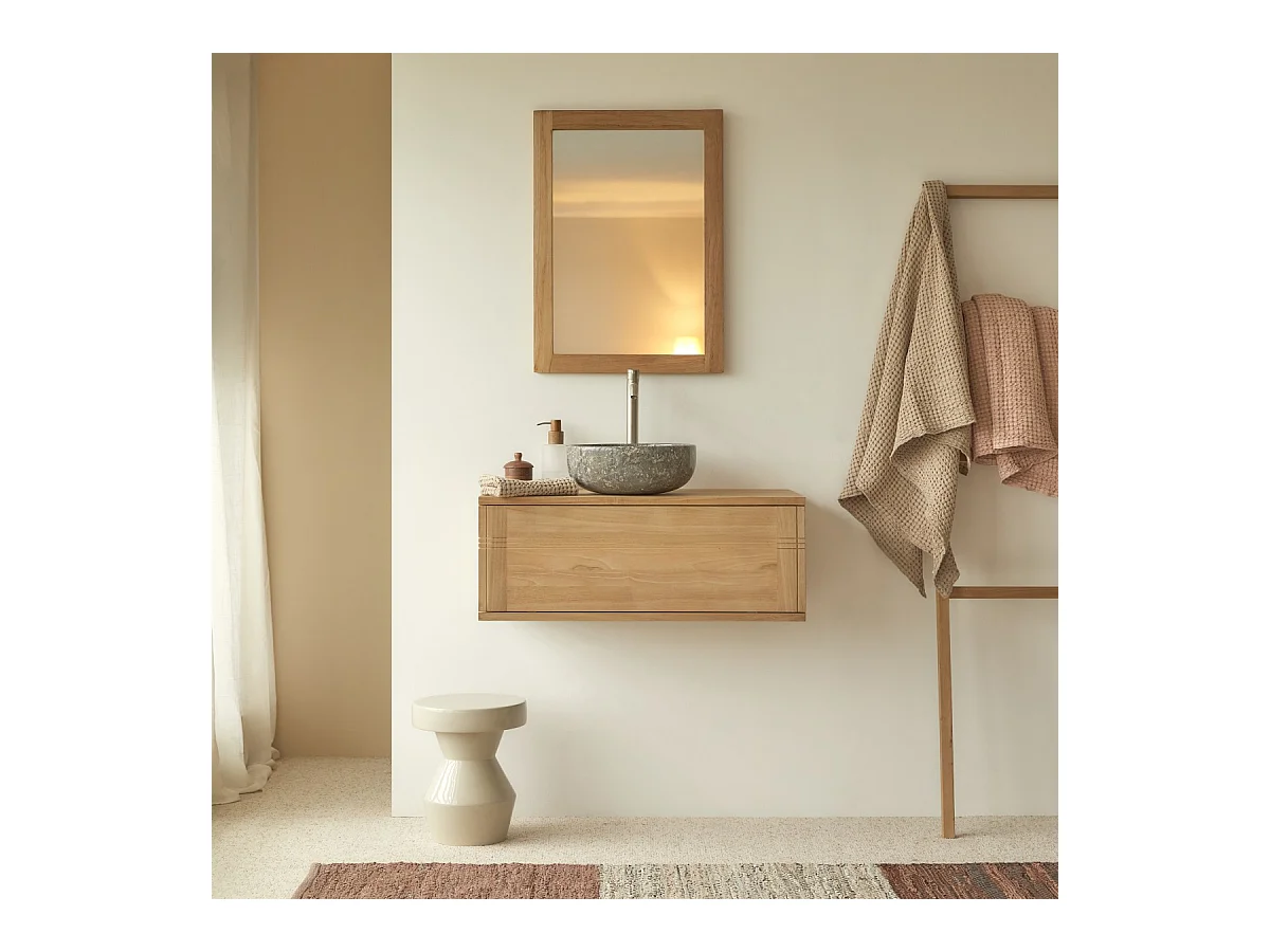 Badschrank aus Teakholz 95 cm Basic