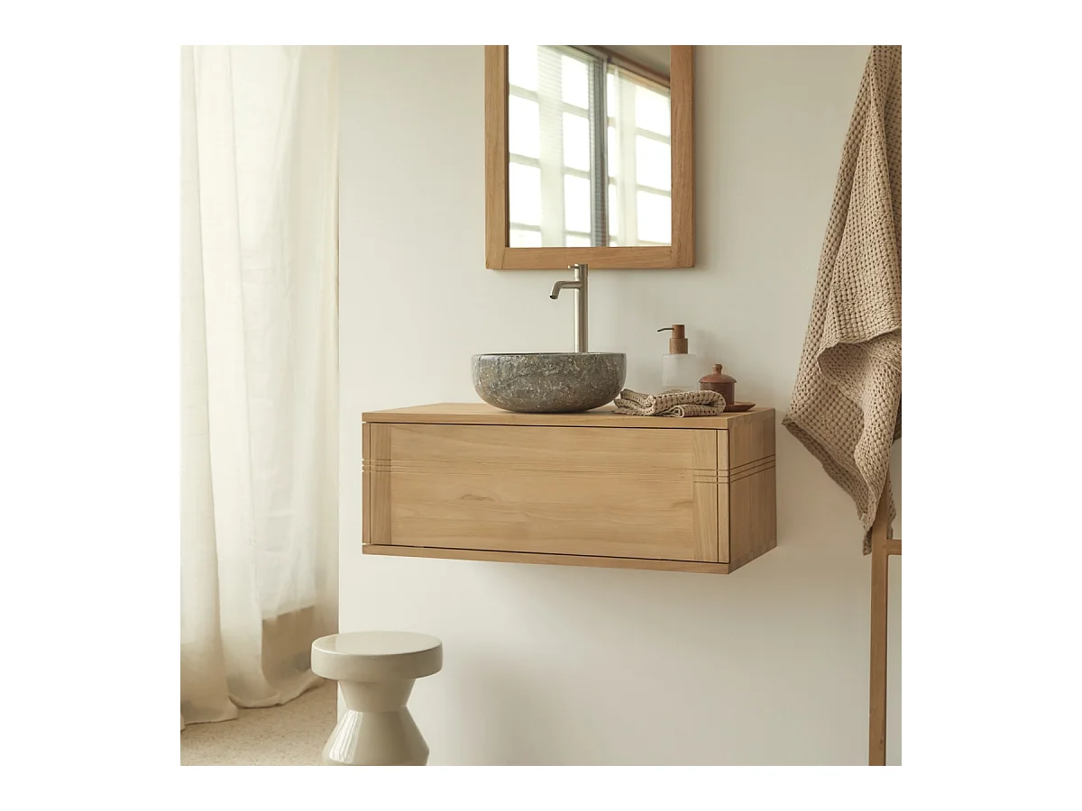 Badschrank aus Teakholz 95 cm Basic