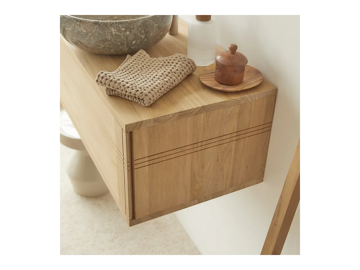 Badschrank aus Teakholz 95 cm Basic