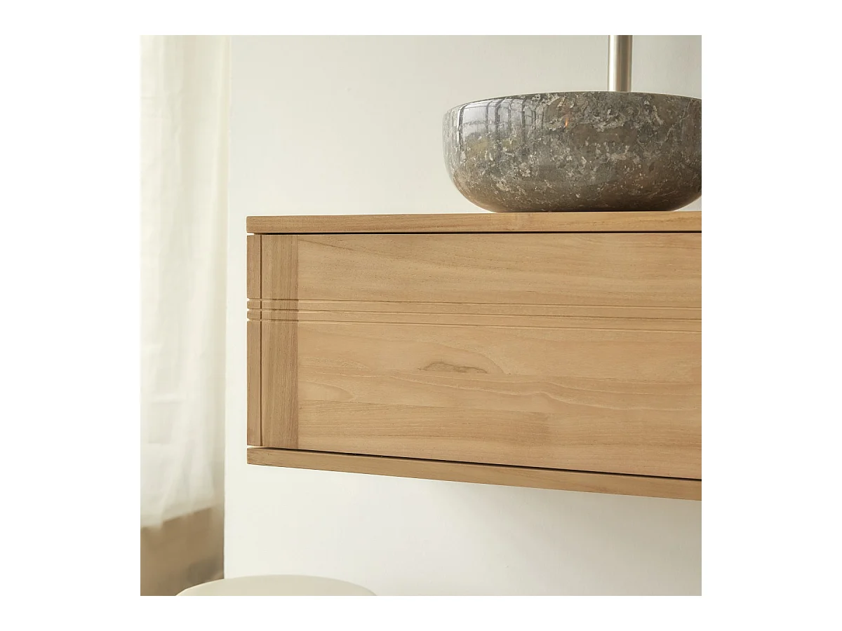 Badschrank aus Teakholz 95 cm Basic