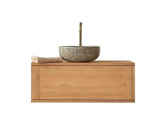 Badschrank aus Teakholz 95 cm Basic