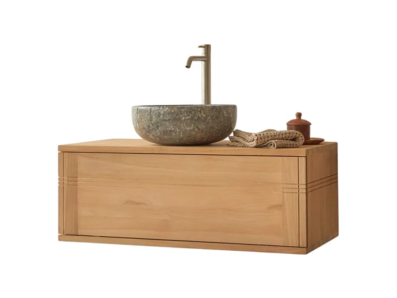 Badschrank aus Teakholz 95 cm Basic