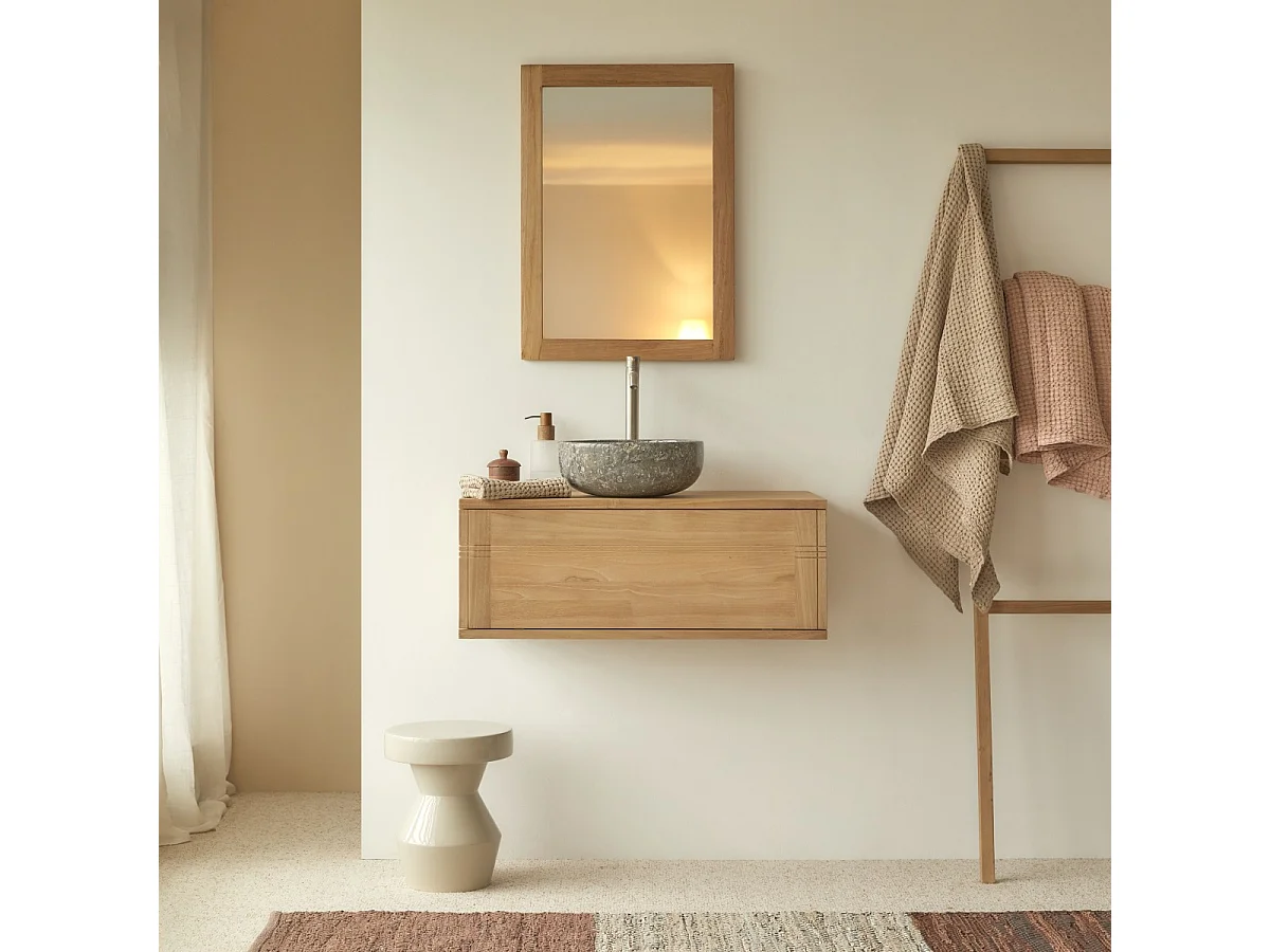 Badschrank aus Teakholz 95 cm Basic