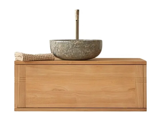 Badschrank aus Teakholz 95 cm Basic