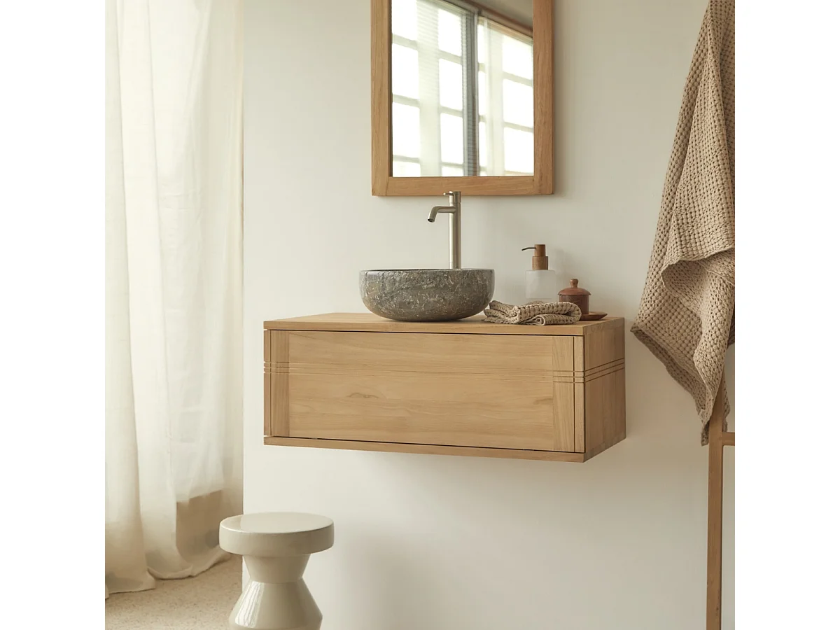 Badschrank aus Teakholz 95 cm Basic