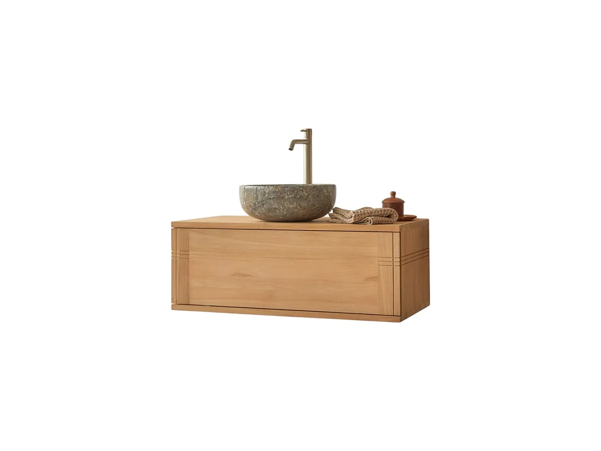 Basic - Solid teak vanity unit - 80 cm