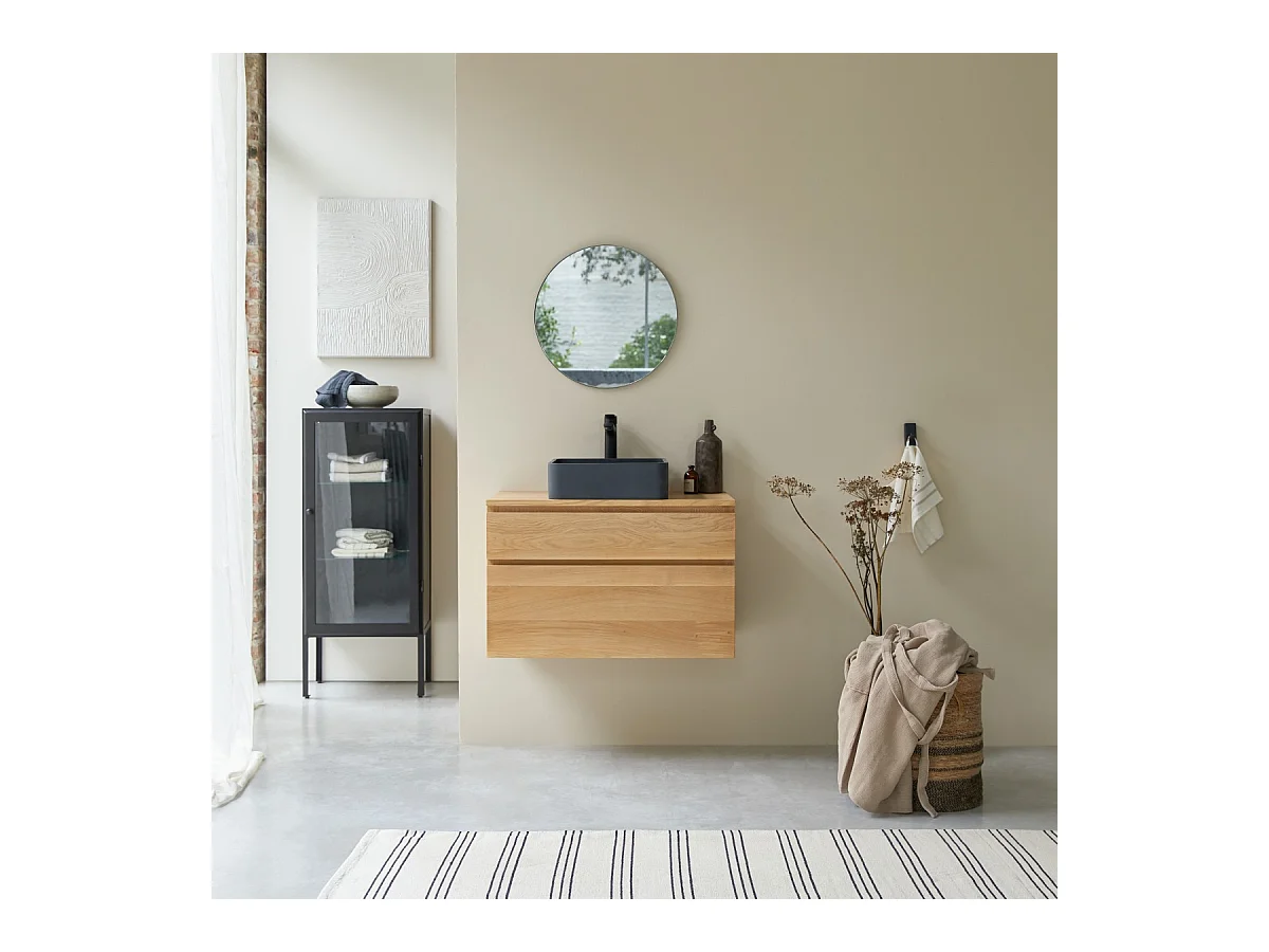 Waschbeckenschrank aus Eichenholz 80 Jacob