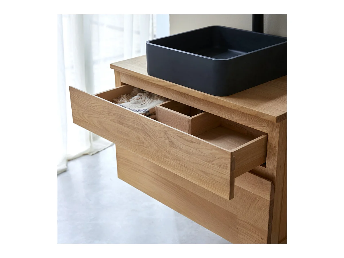 Waschbeckenschrank aus Eichenholz 80 Jacob