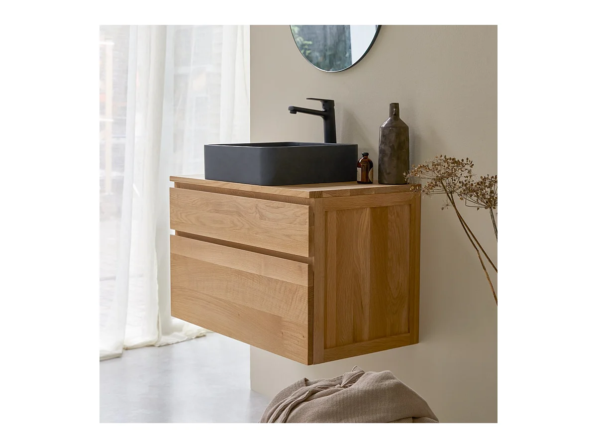 Waschbeckenschrank aus Eichenholz 80 Jacob
