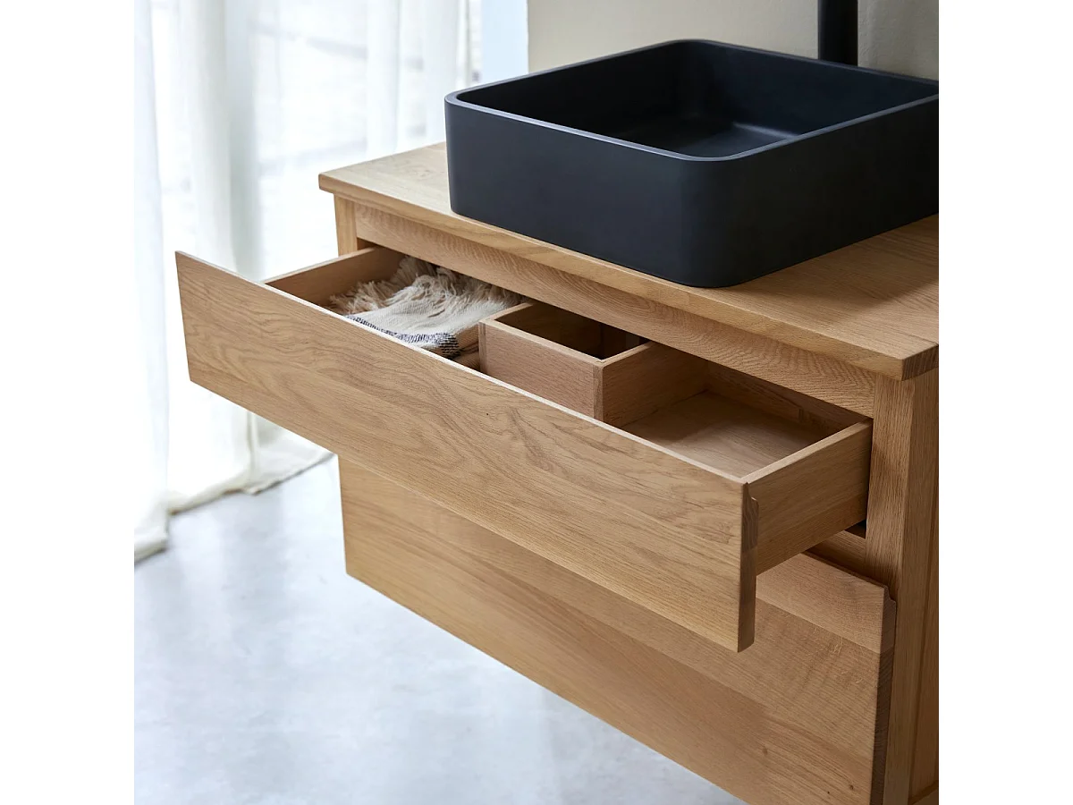 Meuble Salle de bain en bois de chêne 80 Jacob