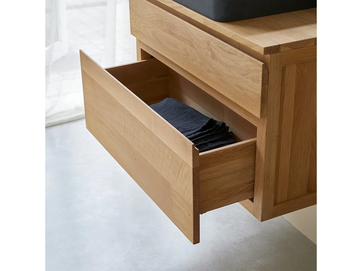 Meuble Salle de bain en bois de chêne 80 Jacob