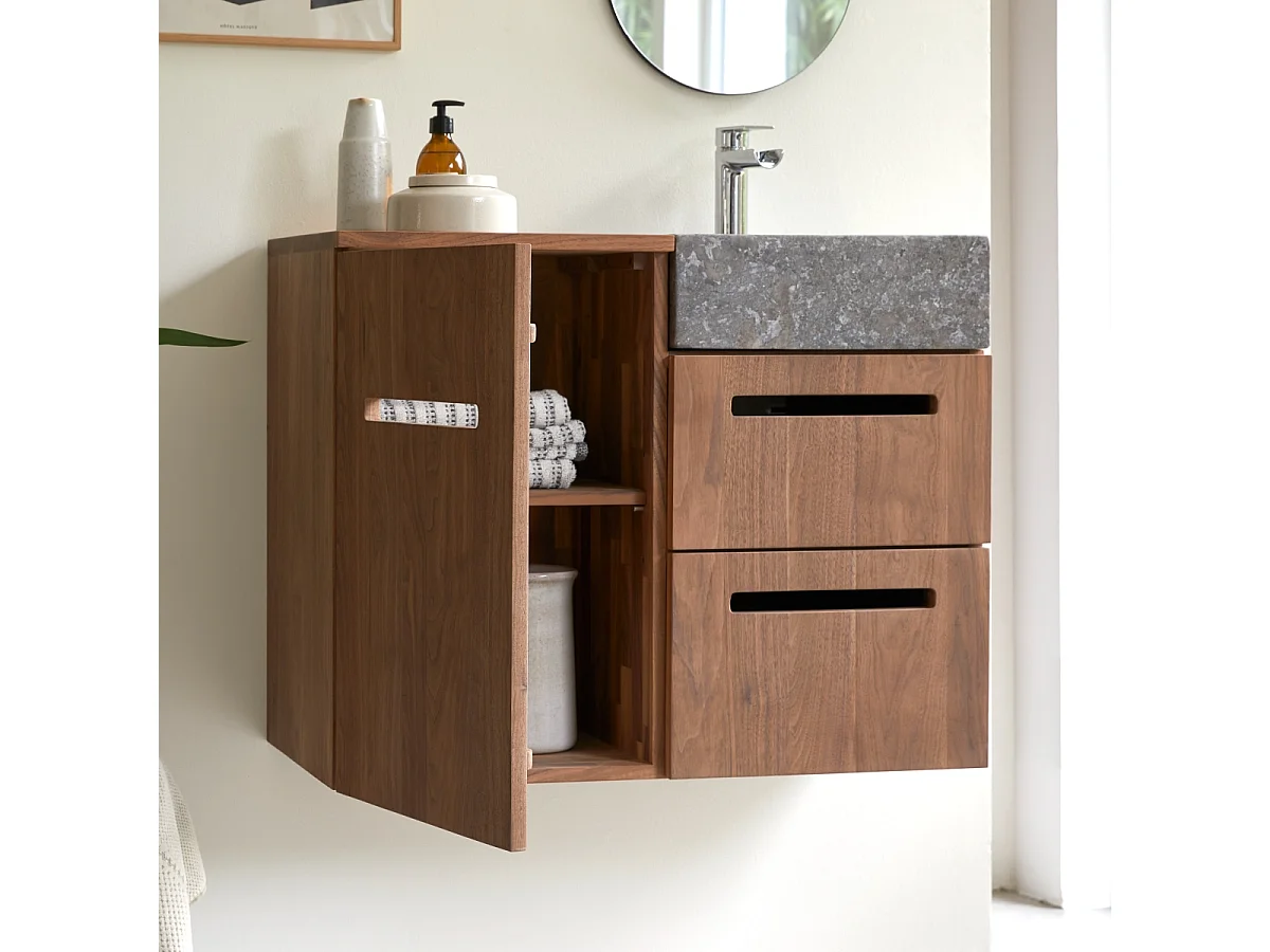 Mobile in legno di noce con lavabo 85 Line