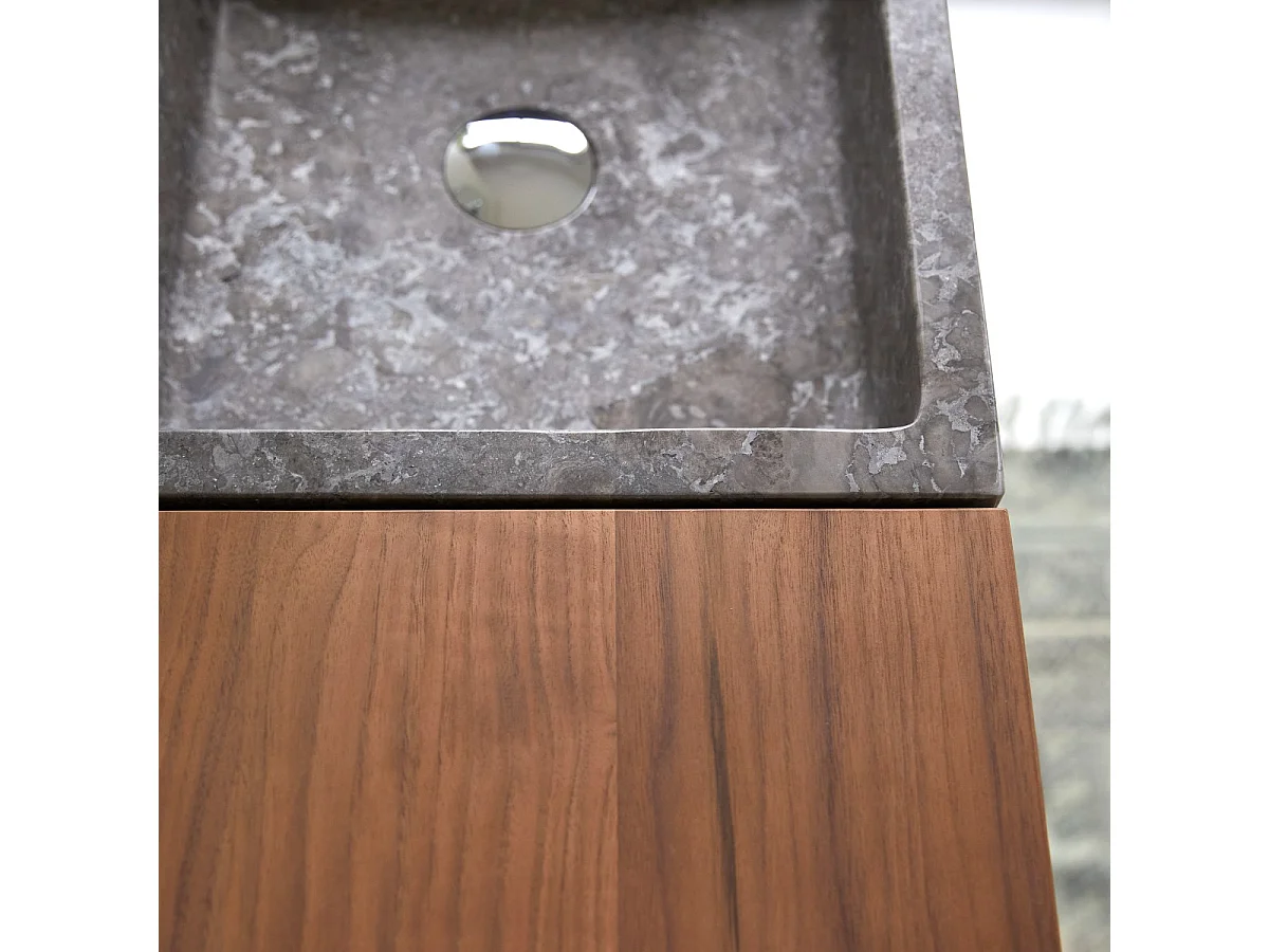 Mobile in legno di noce con lavabo 85 Line