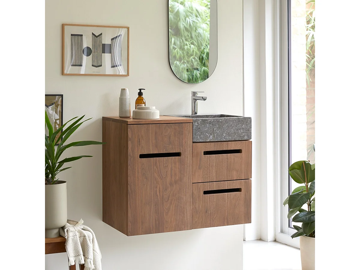 Mobile in legno di noce con lavabo 85 Line