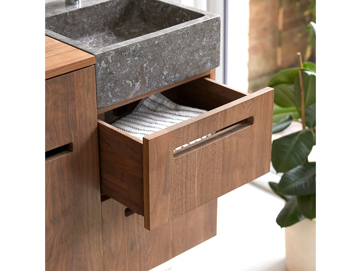 Mobile in legno di noce con lavabo 85 Line