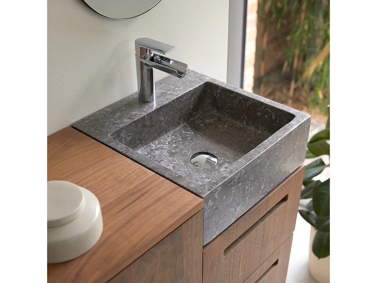 Mobile in legno di noce con lavabo 85 Line