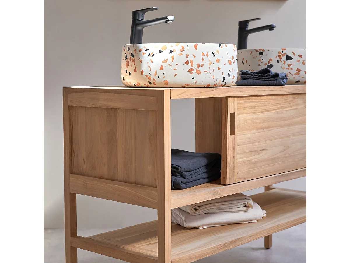 Mobili da bagno in legno naturale di Teak 120 Arty Tikamoon