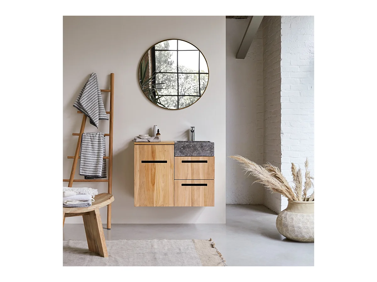 Meuble en bois de teck avec vasque 85 Line