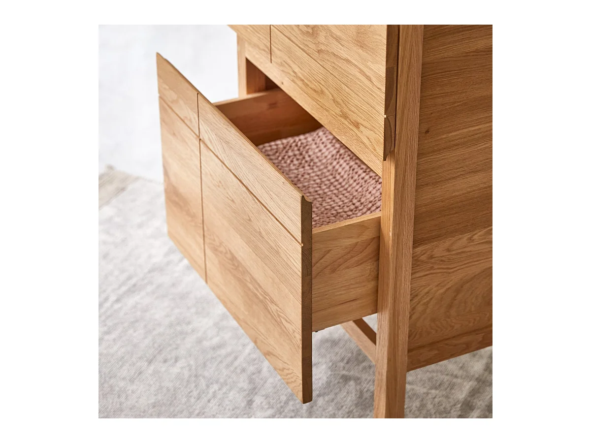 Meuble Salle de bain en bois de chêne et pierre de lave 60 Easy