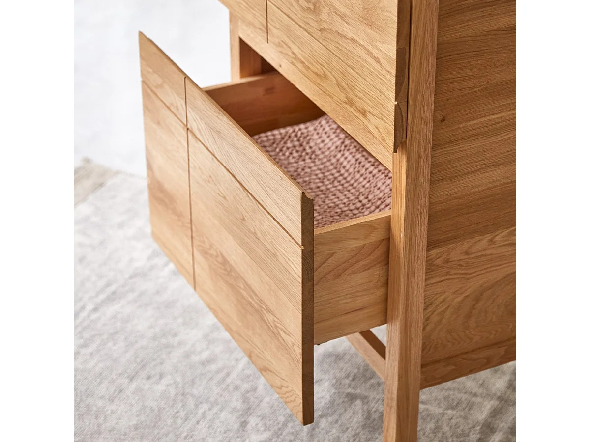 Mobile per il bagno in legno di rovere e pietra lavica 60 Easy