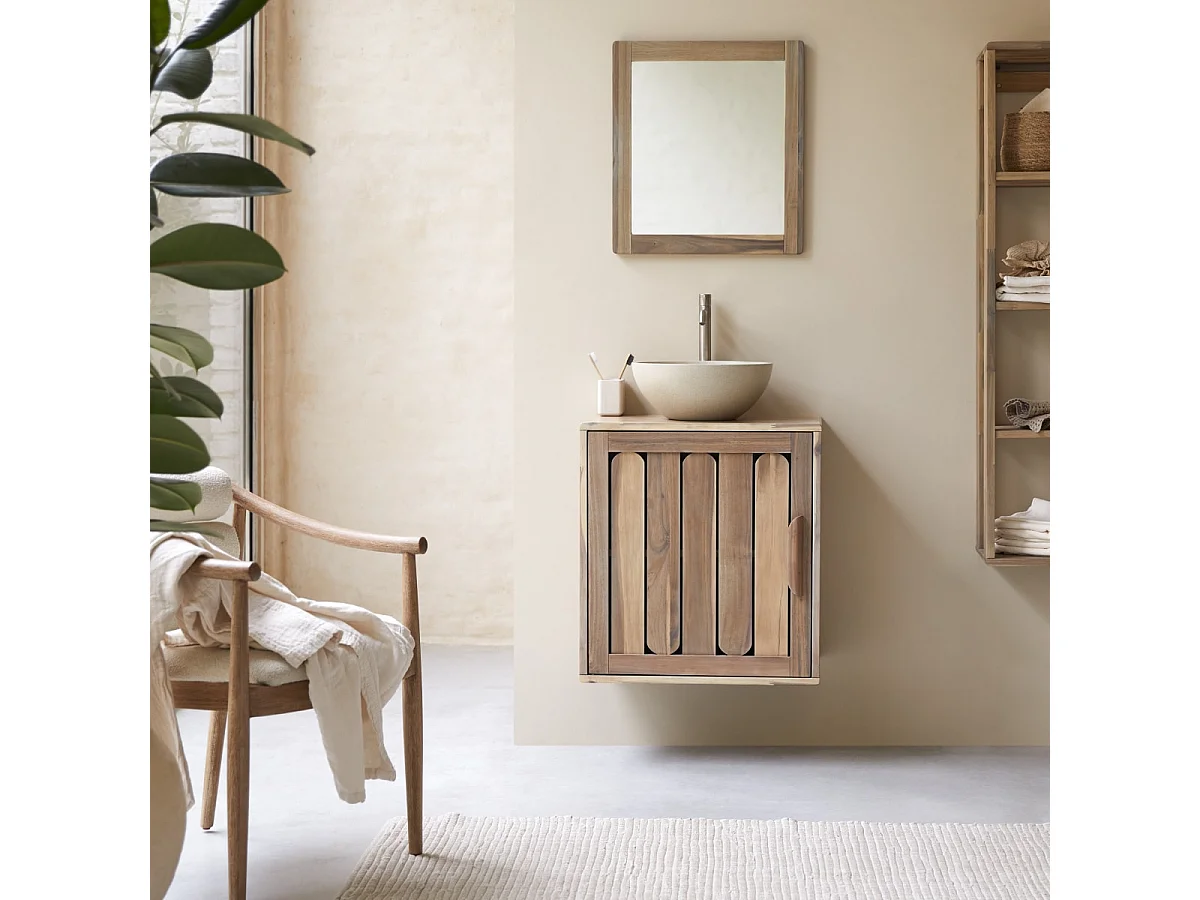 Badezimmermöbel aus Akazienholz 60 Lila