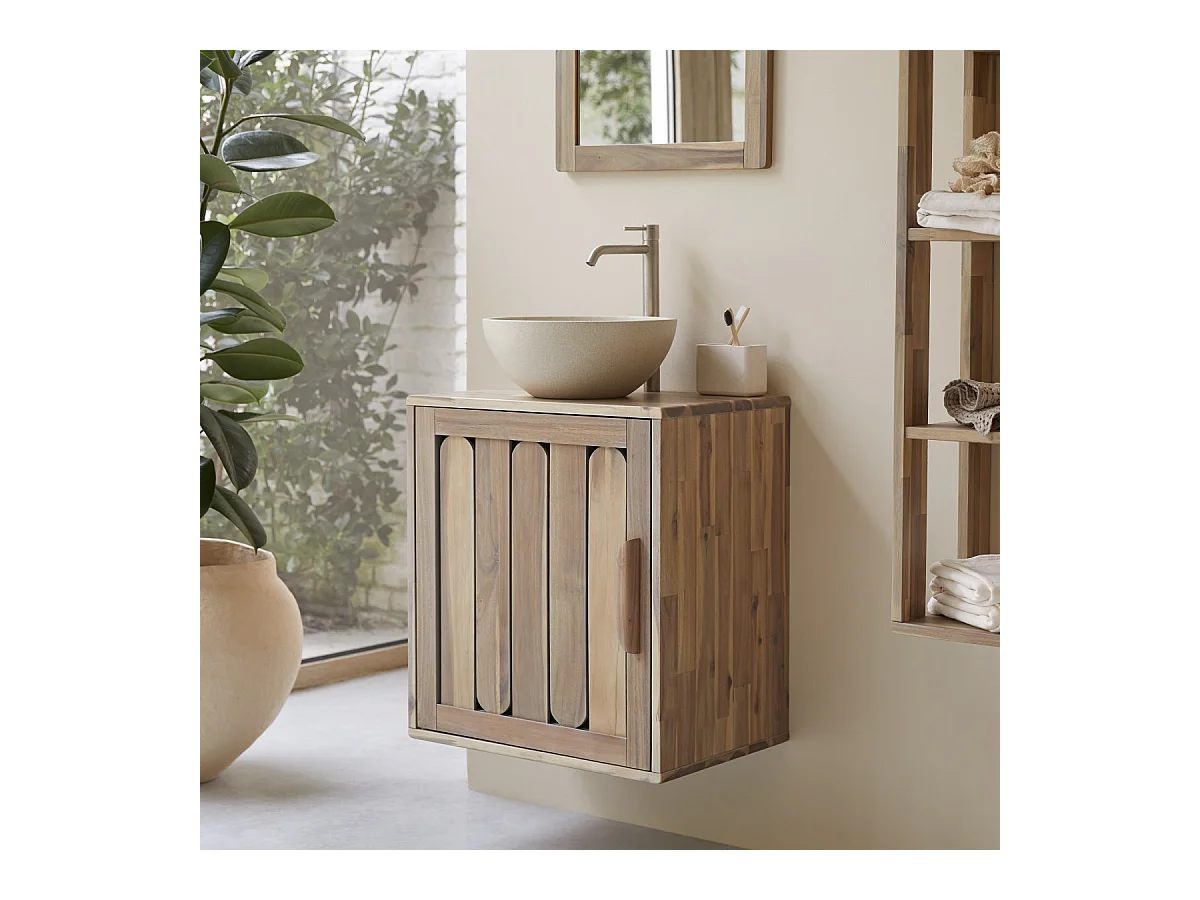 Badezimmermöbel aus Akazienholz 60 Lila