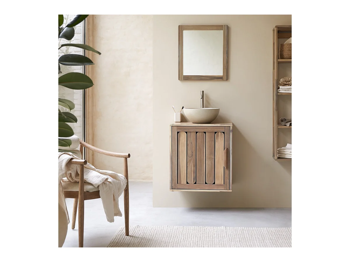 Mobile per il bagno in legno di acacia 60 Lila