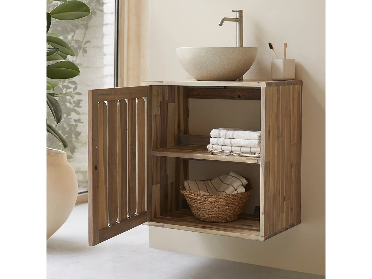 Badezimmermöbel aus Akazienholz 60 Lila