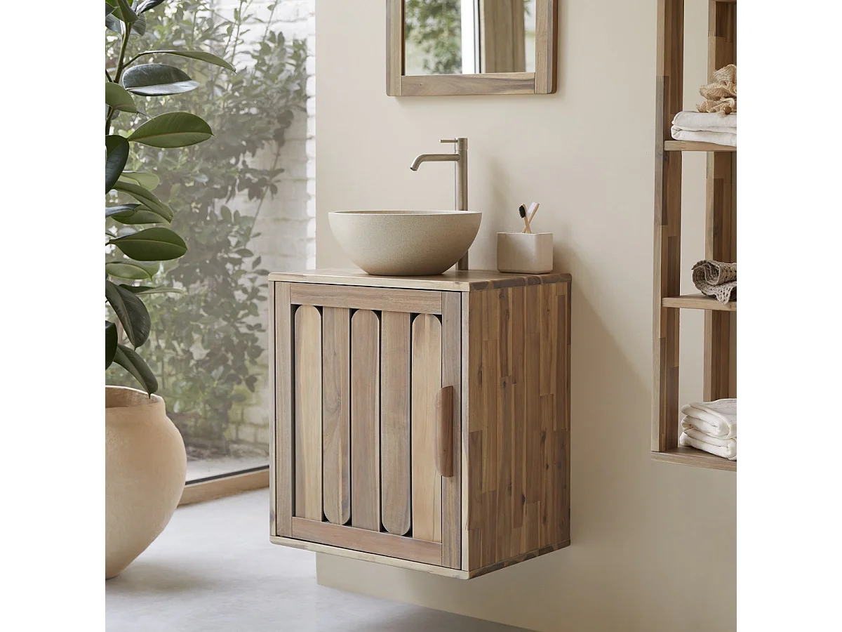 Badezimmermöbel aus Akazienholz 60 Lila