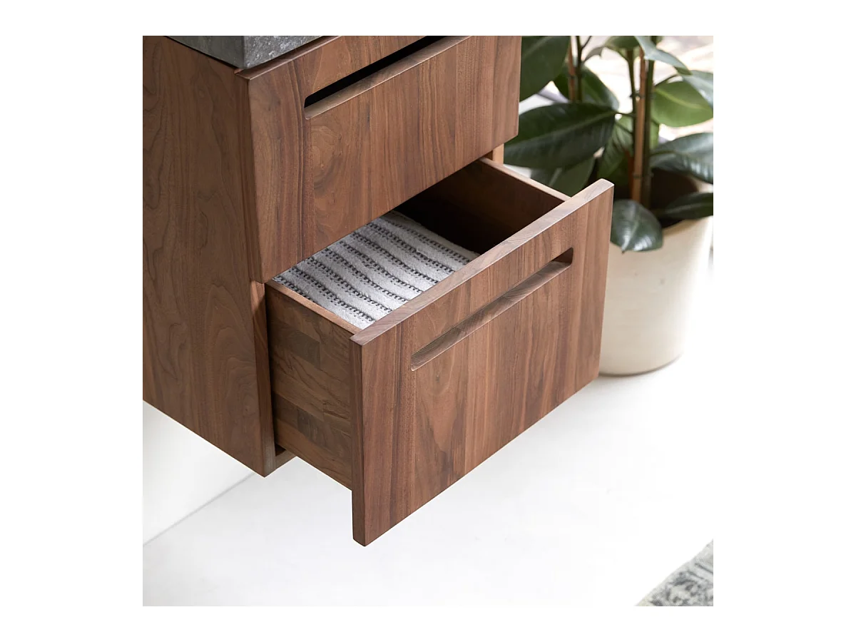 Schrank aus Nussbaumholz mit Waschbecken 40 Line