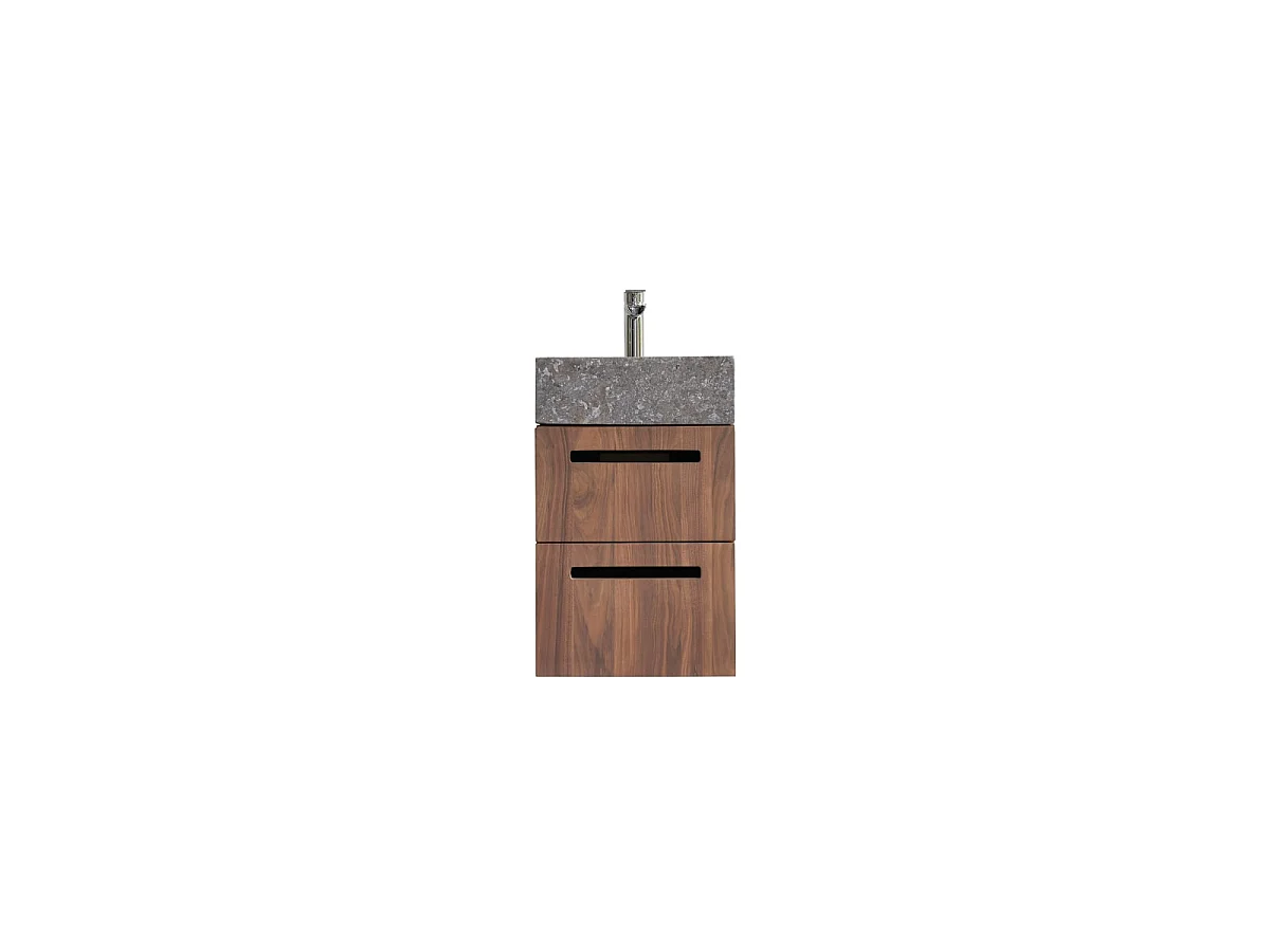 Line - Solid walnut and marble vanity unit 40 cm