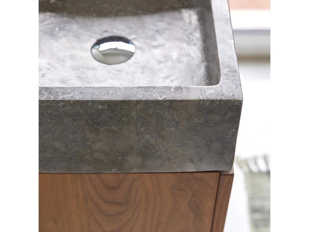 Line - Solid walnut and marble vanity unit 40 cm