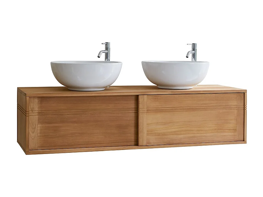 Badschrank aus Teakholz 140 cm Basic