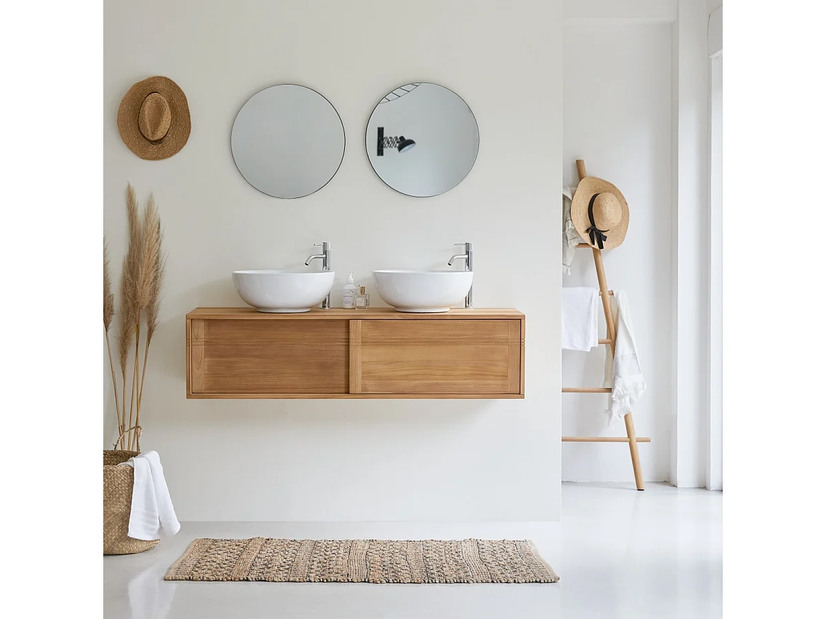 Basic - Solid teak vanity unit 140 cm