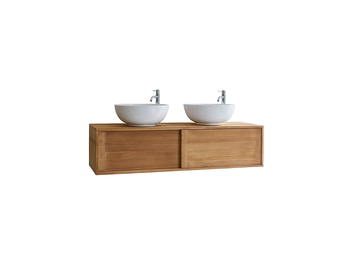 Basic - Solid teak vanity unit 140 cm