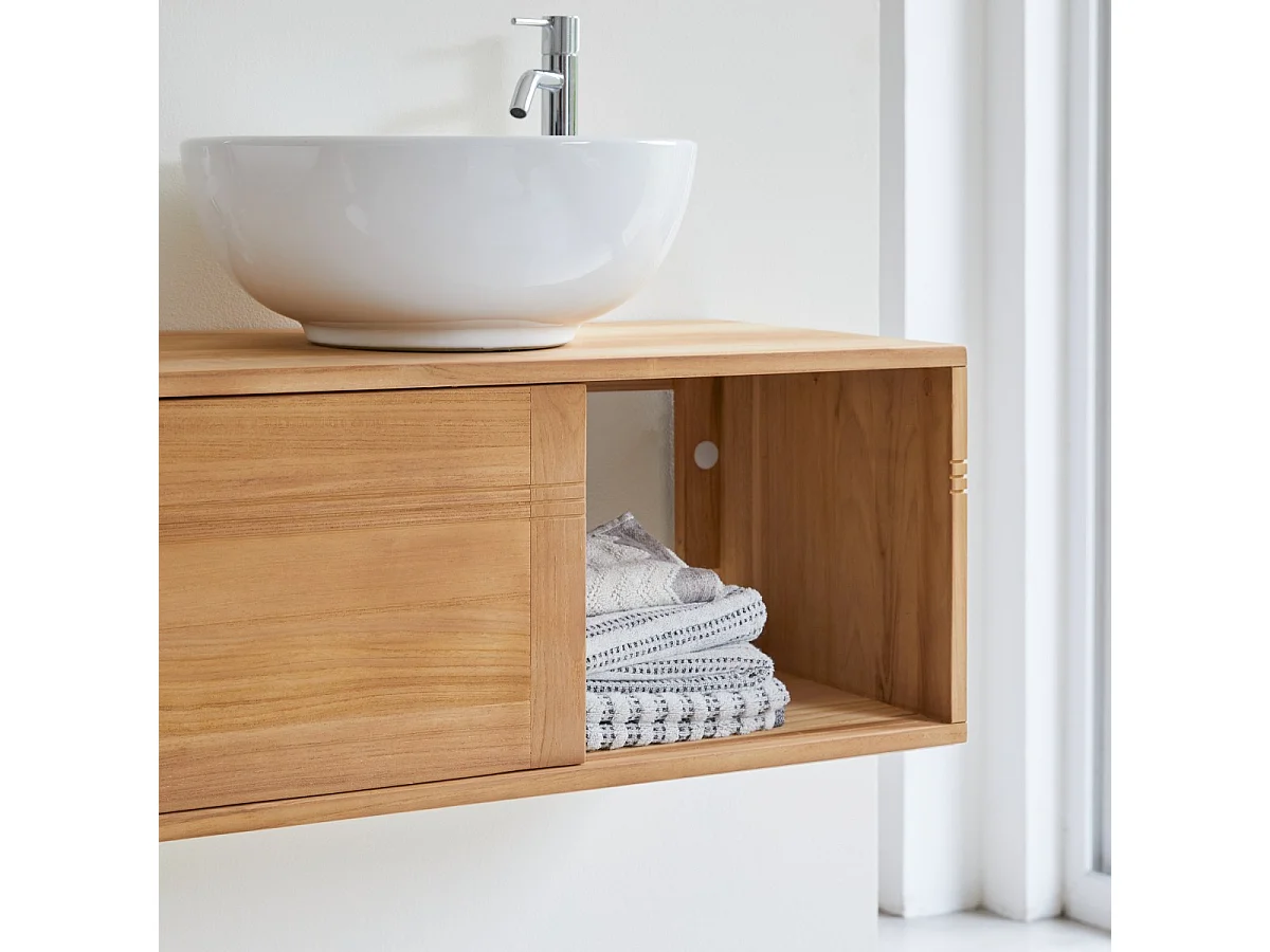 Basic - Solid teak vanity unit 140 cm