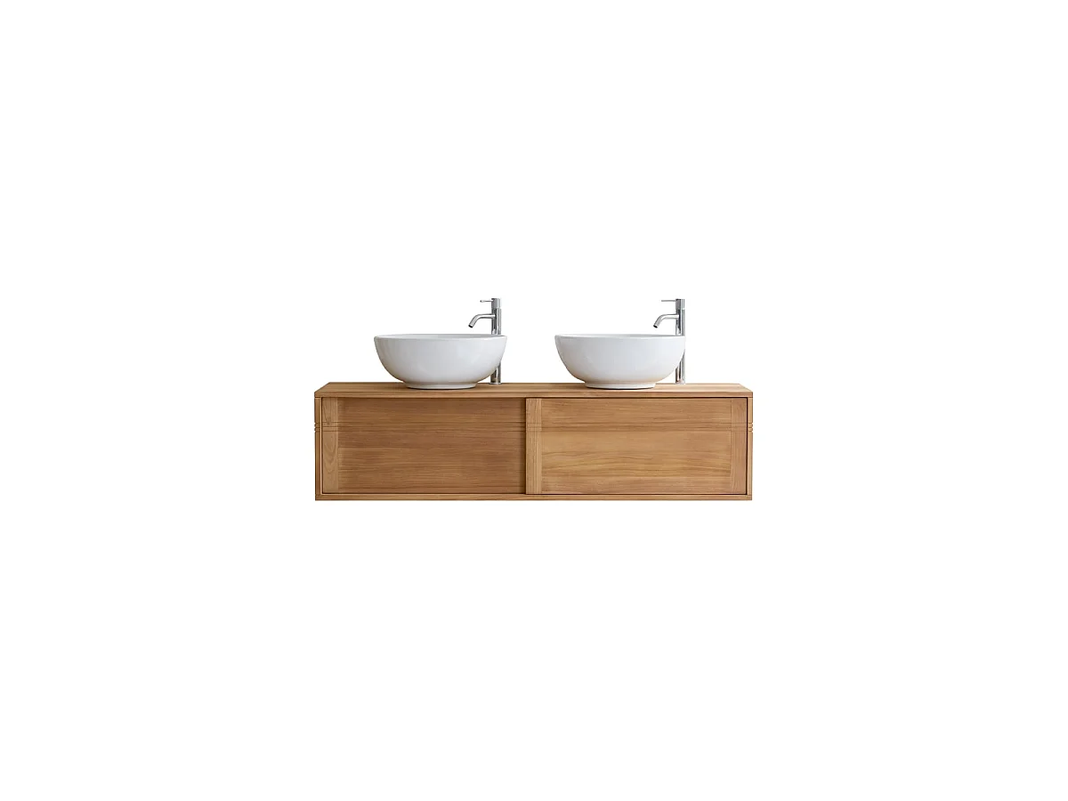 Basic - Solid teak vanity unit 140 cm