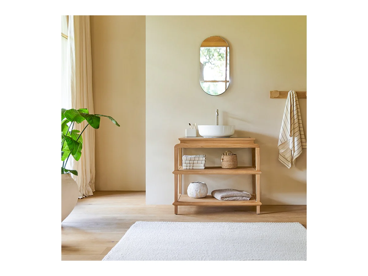 Badezimmermöbel Achille aus massivem Teakholz 95 cm