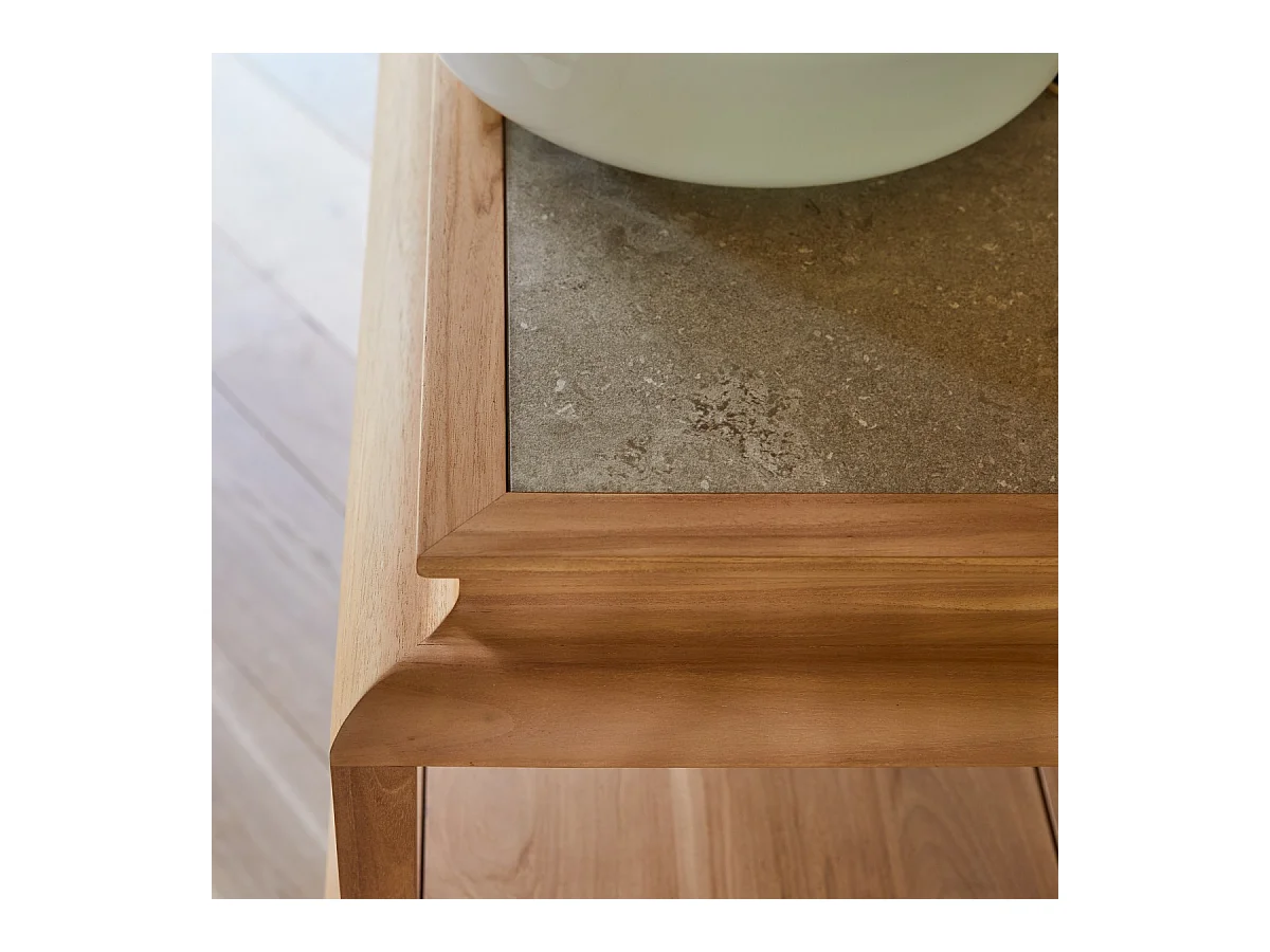 Badezimmermöbel Achille aus massivem Teakholz 95 cm