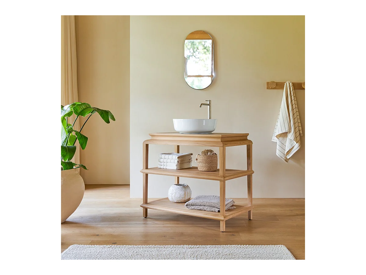 Badezimmermöbel Achille aus massivem Teakholz 95 cm