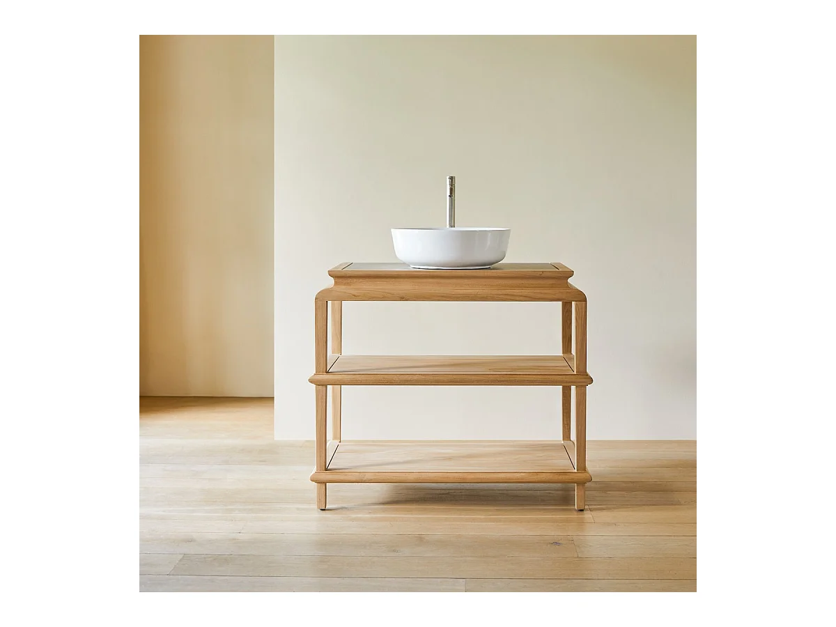 Badezimmermöbel Achille aus massivem Teakholz 95 cm