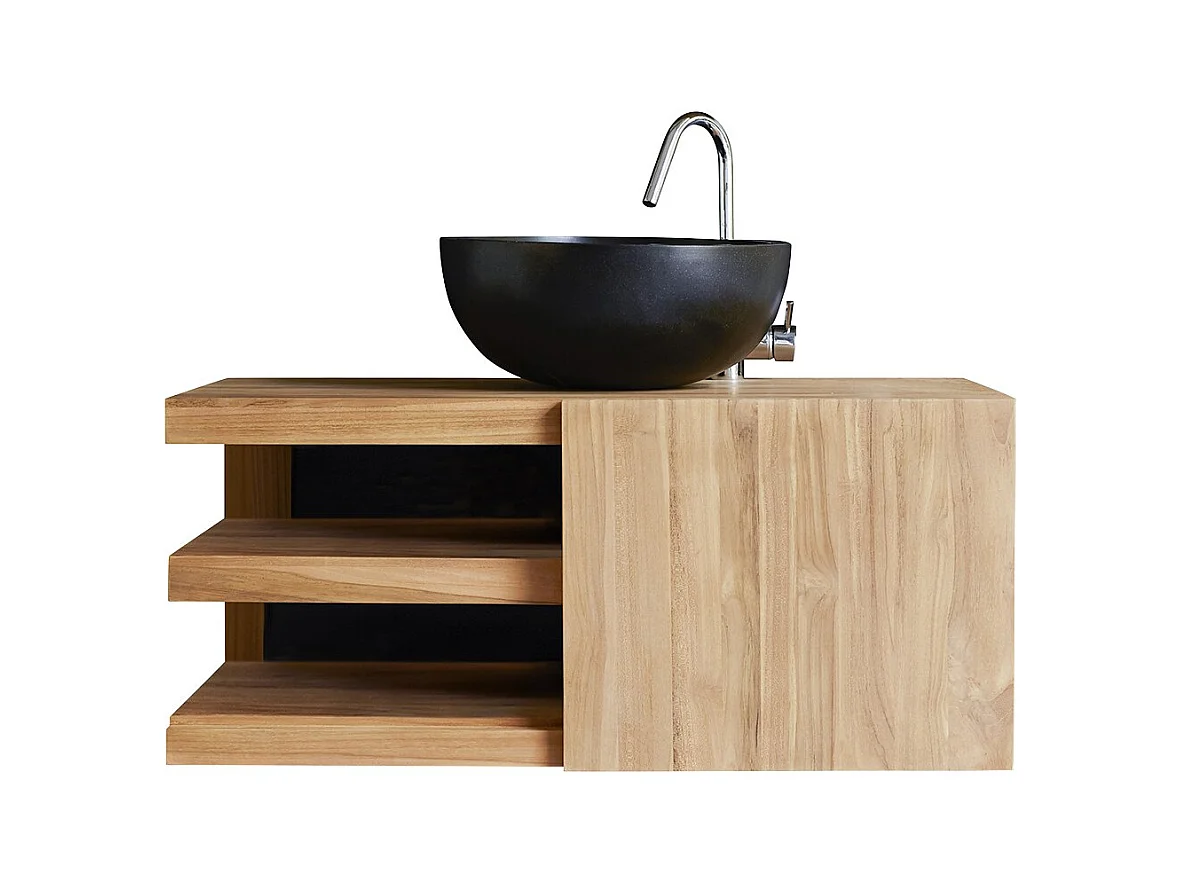 Waschbeckenschrank aus Teakholz 90 Typo