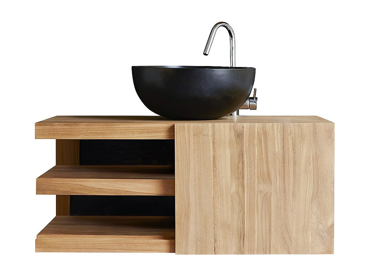 Waschbeckenschrank aus Teakholz 90 Typo