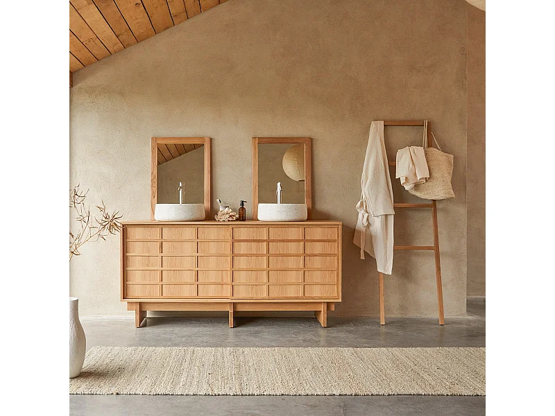 Meuble sous vasque en bois de chêne 170 Miu