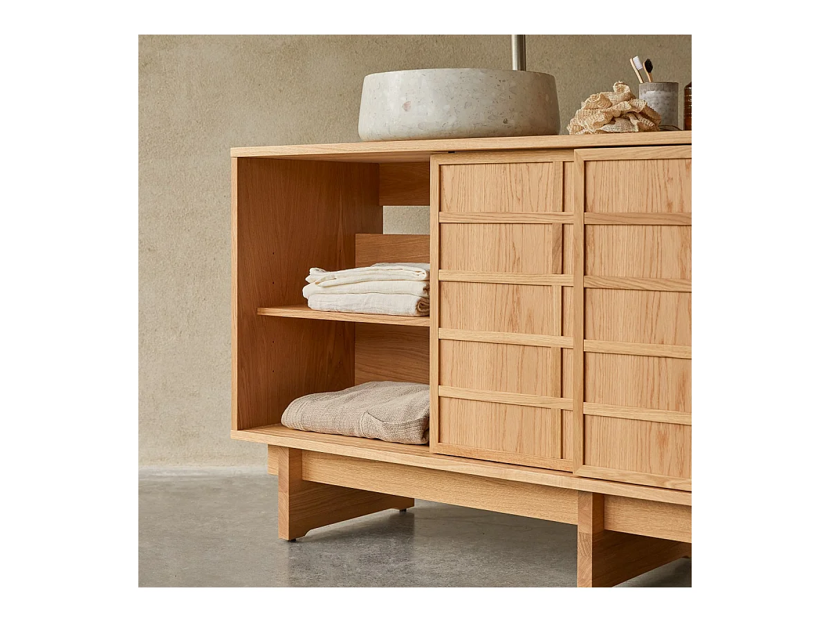 Mobile sottolavabo in legno di rovere 170 Miu