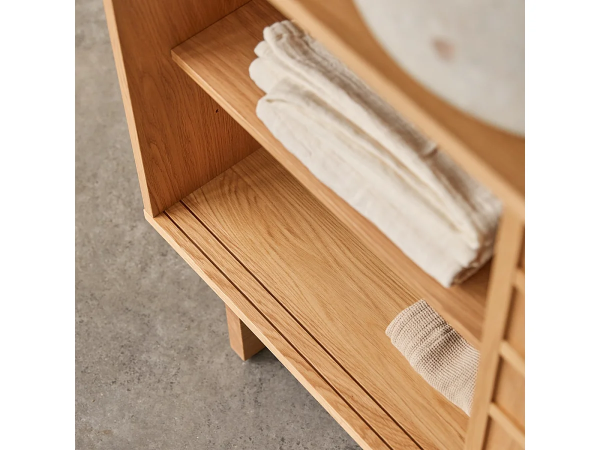 Mobile sottolavabo in legno di rovere 170 Miu