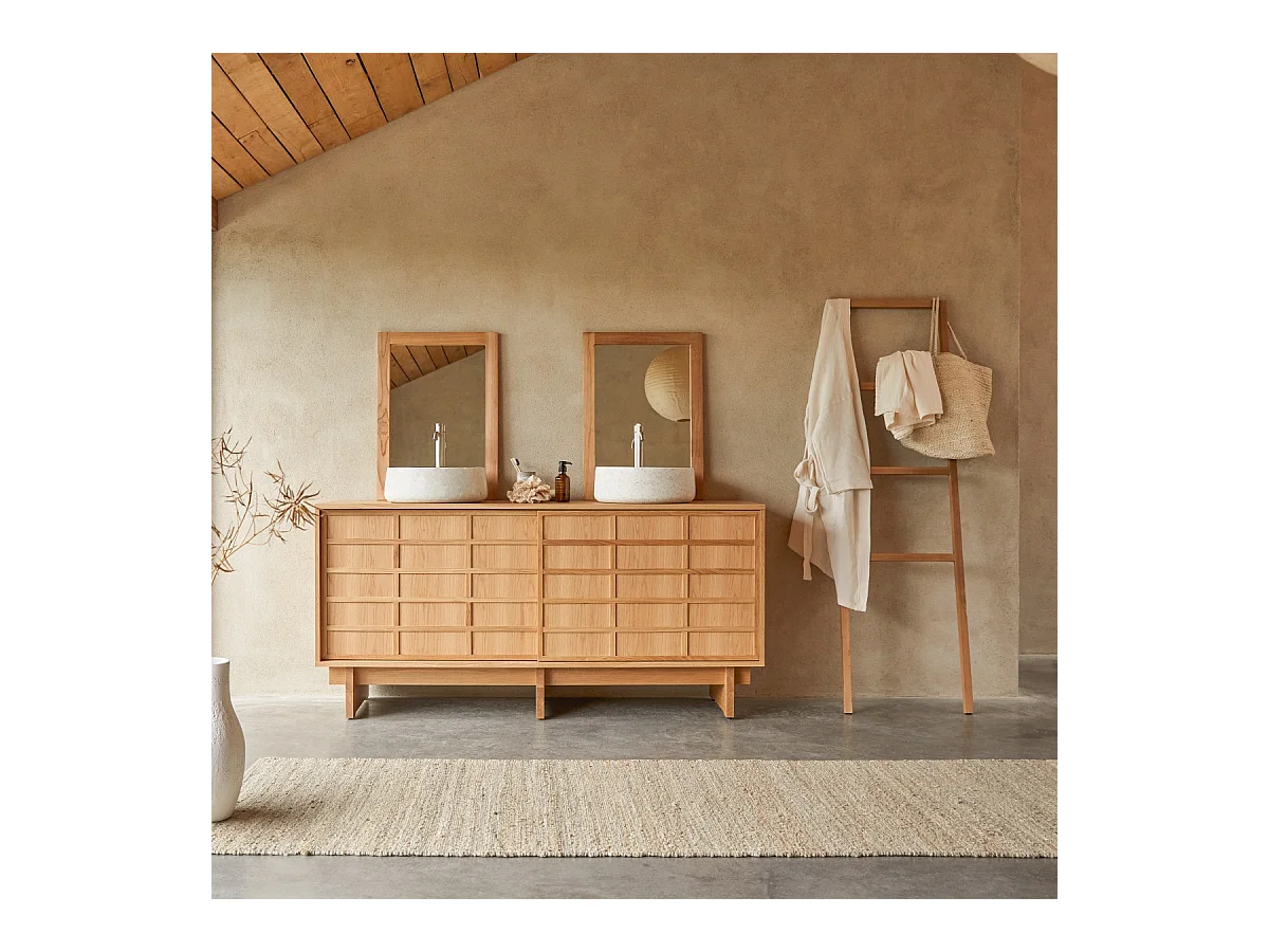 Meuble sous vasque en bois de chêne 170 Miu